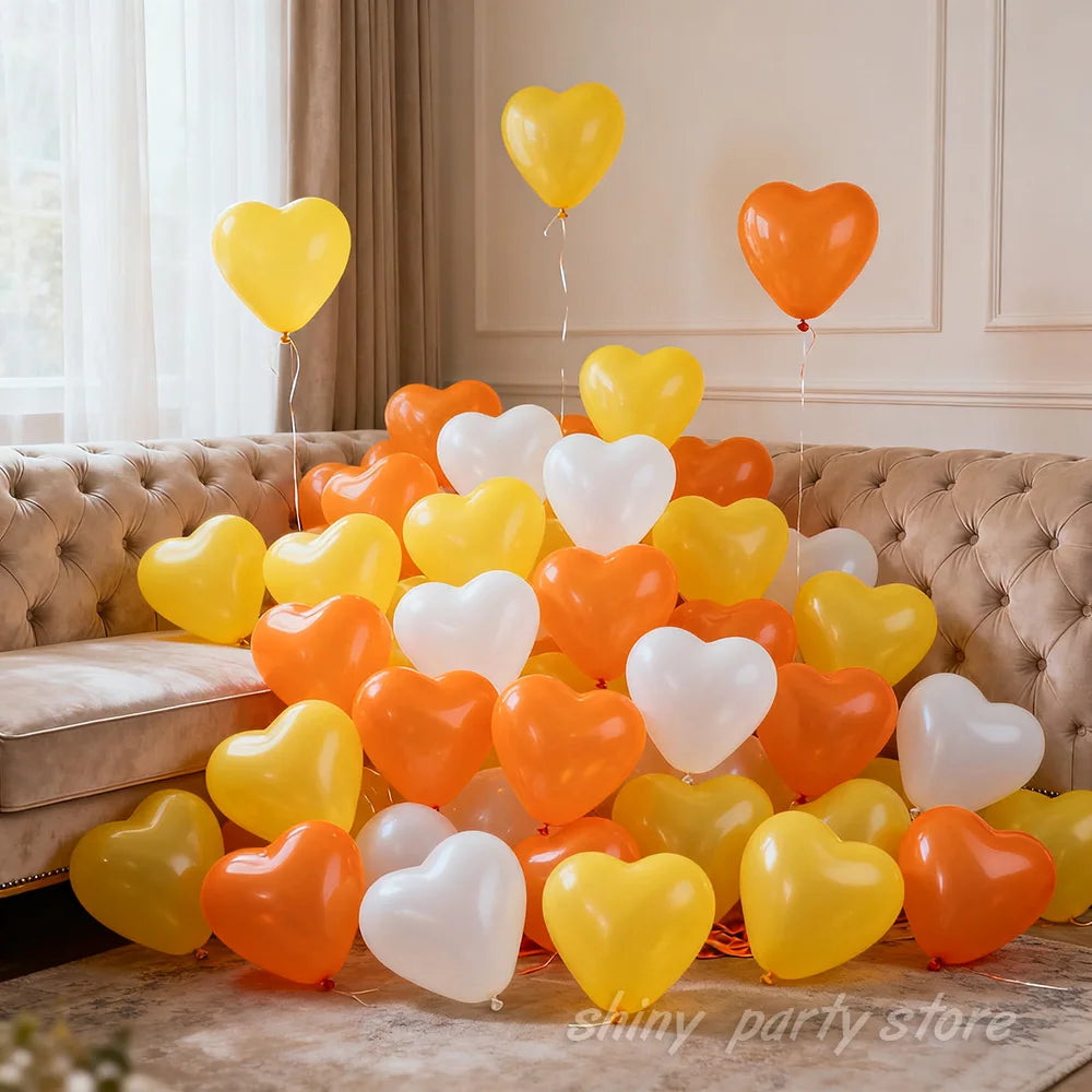 10/20/50pcs 10inch Heart Shaped Balloons Love Latex Helium Balloon Baby Anniversary Birthday Wedding Valentine's Day Engagement