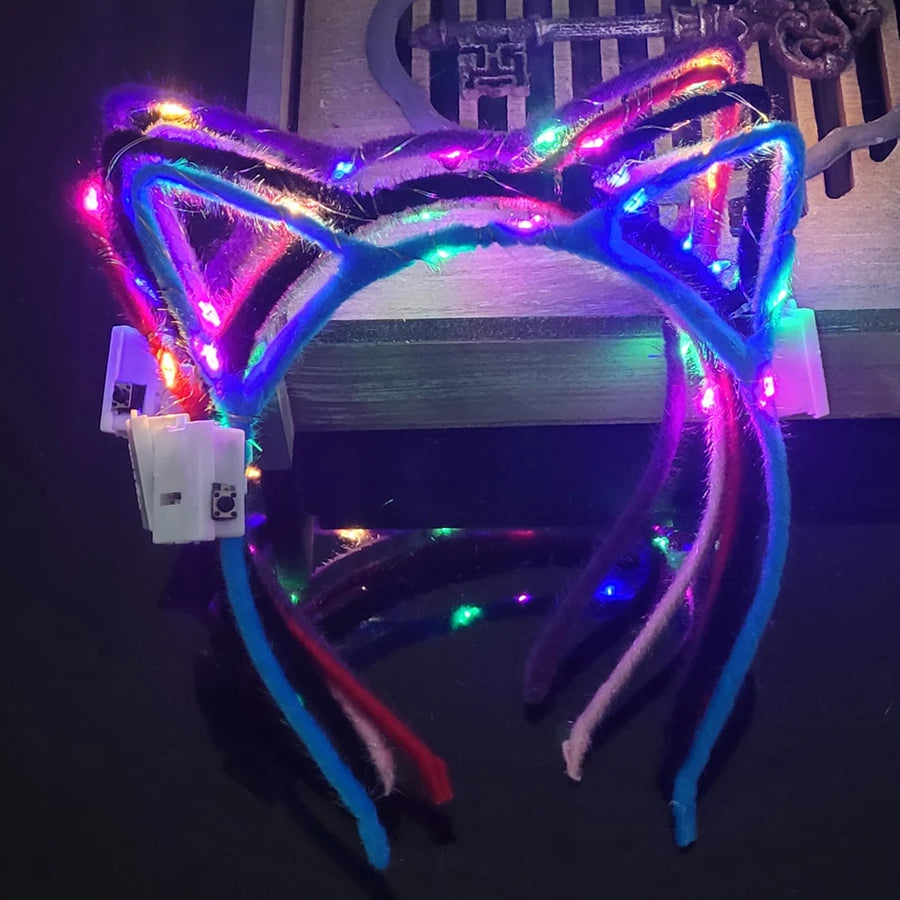 10/20/30 pcs PARTY ,EVENTS Led Glow Cat Bunny Ear Horn Hairbands Light Up Flash Headband Women Girl LED Neon Birthday Wedding Party Supplies