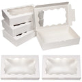 10/20Pcs Kraft Paper Cake Candy Boxes Rectangle Open Window Wedding Jewelry Chocolate Gift Packaging Boxes Baking Party Supplies