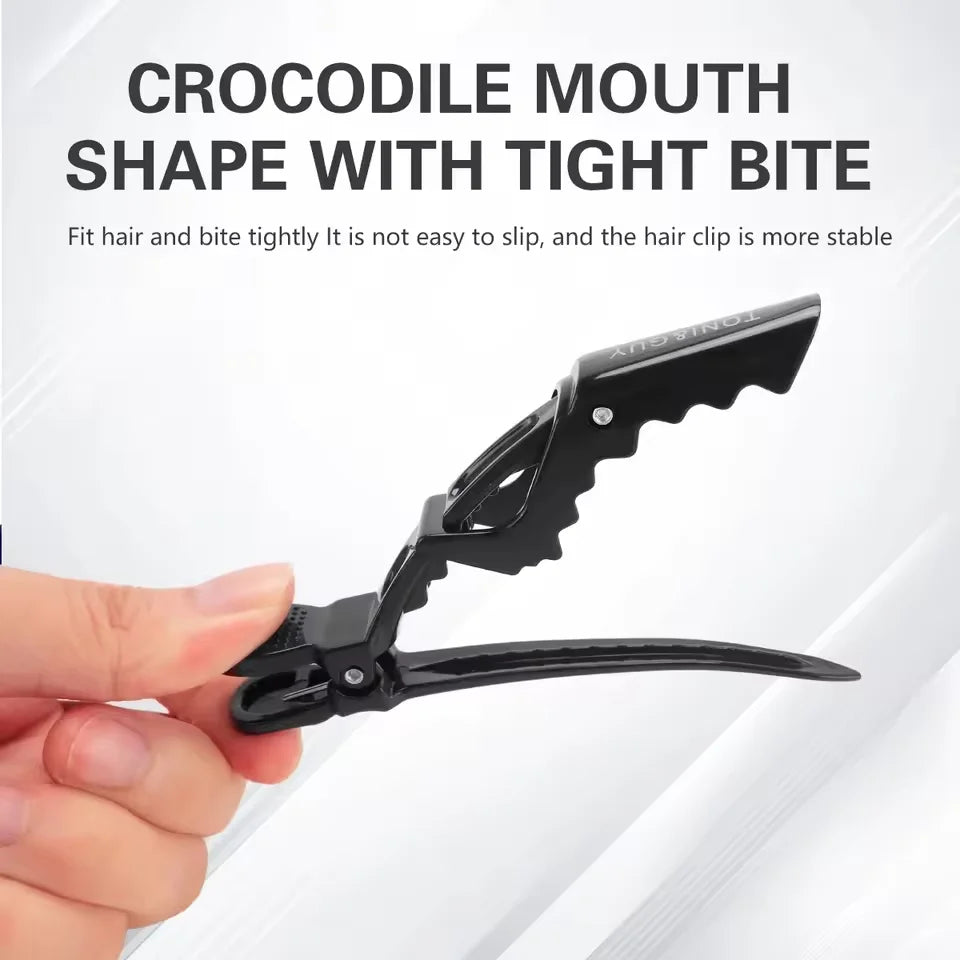6pcs Alligator Hair Clips Clamps Claw Section Shark Hairpin Enhanced Crocodile Non-slip Clips Salon Hair Styling Accessories