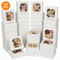 30/60Pcs Cookie Boxes with Window, 8x8x2.5 Inch Bakery Boxes for Chocolate, Pastry, Cake & Pie, Treat Boxes for Party, Wedding, Mother's Day Gift