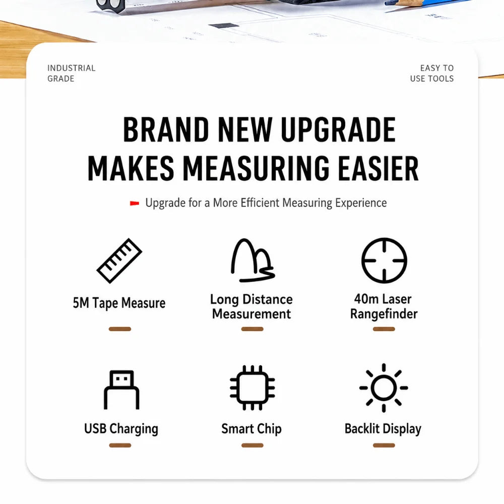 3 in 1 5 Meter Tape Measure Drop Proof Thick Shell Distance Meter High Precise Strong Magnet Hand Survey Gear Warehouse Stock