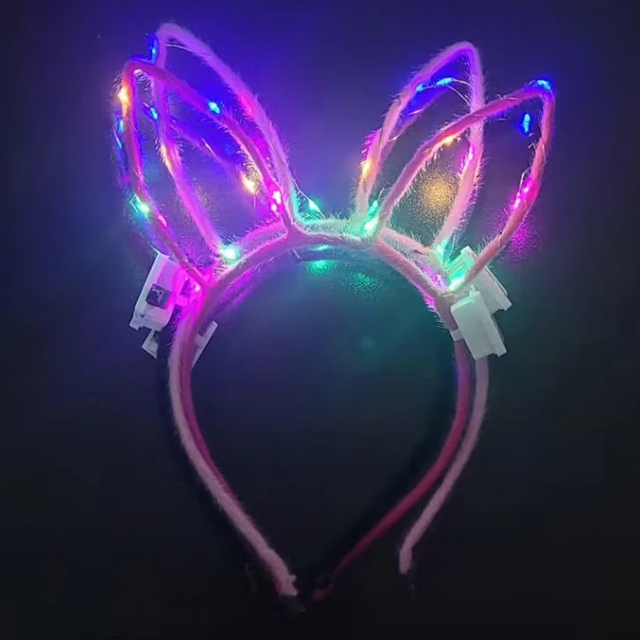 10/20/30 pcs PARTY ,EVENTS Led Glow Cat Bunny Ear Horn Hairbands Light Up Flash Headband Women Girl LED Neon Birthday Wedding Party Supplies