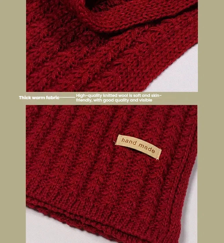 Men Women Thick Warm Knitted Scarf in Winter Autumn Wool Soft Solid Cashmere Neckerchief Simple Fashion Black Students Scarves