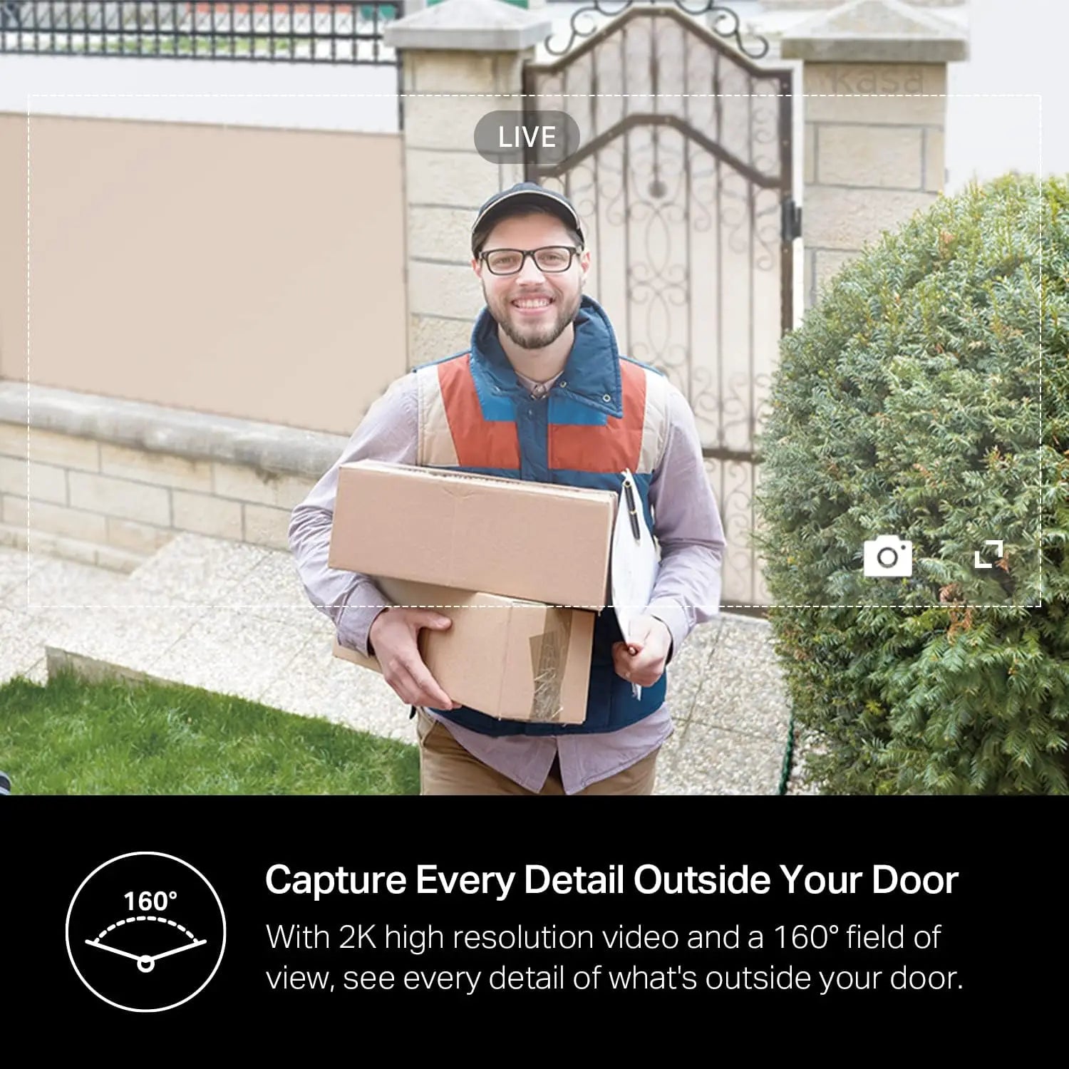 Smart Video Doorbell Camera Hardwired with Chime, 2K Resolution, Night Vision, 2-Way Audio, Works with Alexa & Google Home