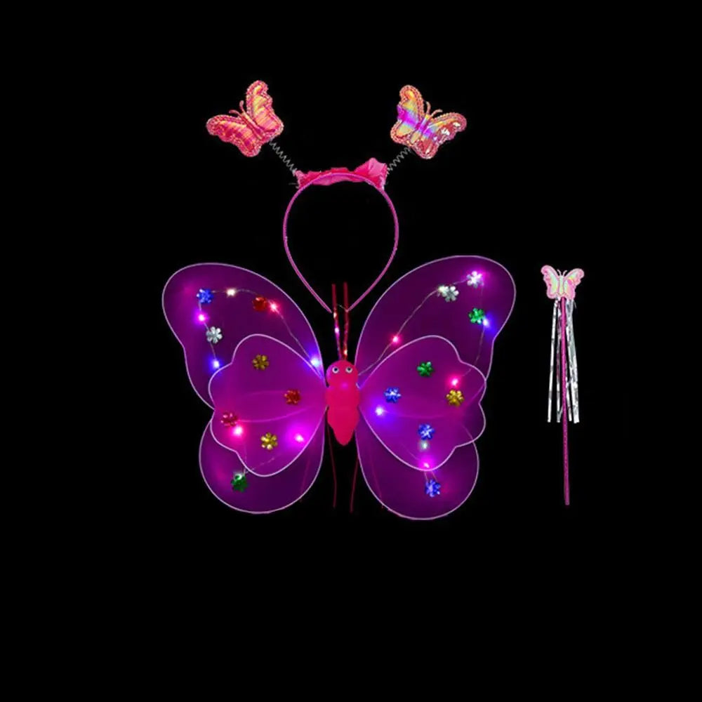 Up Lights Suit 2-8year Butterfly Wings Girls Skirts Flashing Butterfly Skirt LED Children Costume Props Angel Luminous Wings