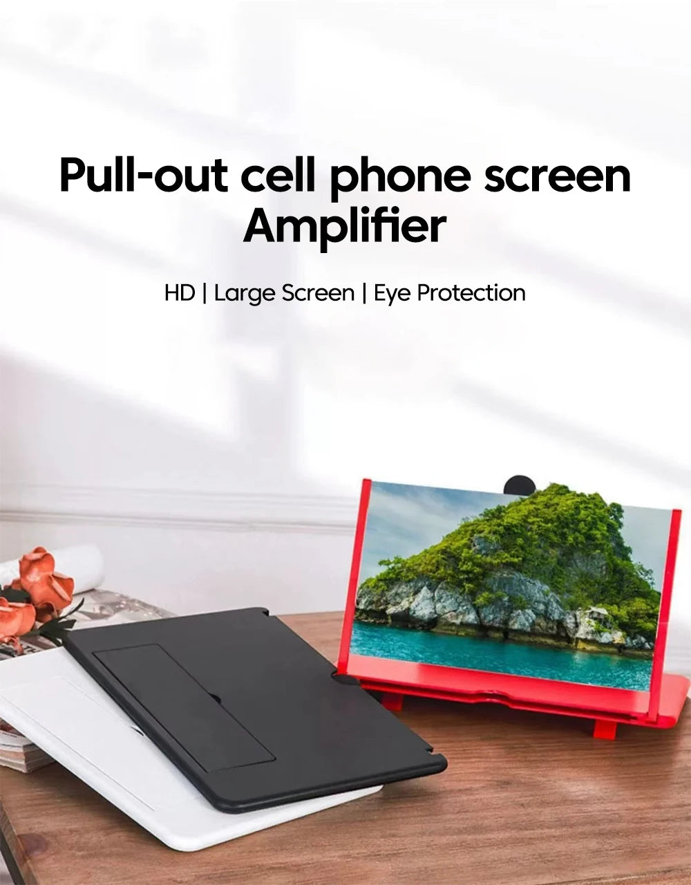 12/10Inch Cell Phone Screen Amplifier Mobile Phone Holder Mobile Phone HD Portable Phone Screen Video Magnifier Stand Bracket