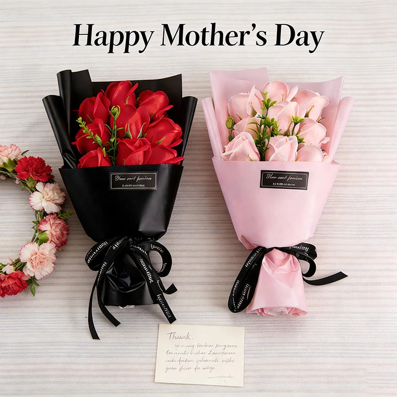 1/2Pcs Silk Soap Flower Rose Bouquet Artificial Flower for Home Wedding Birthday Party Valentine's Day DIY Gift Home Decoration